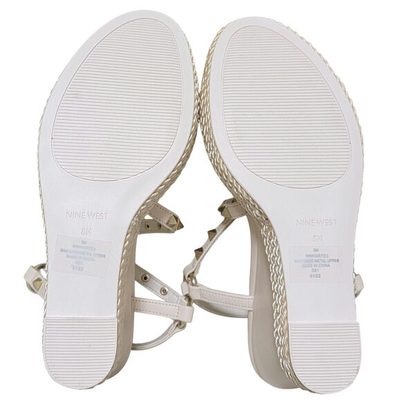 Nine West Women Platform Sandals Harte Wedge US 8M Ivory White - Picture 6 of 7
